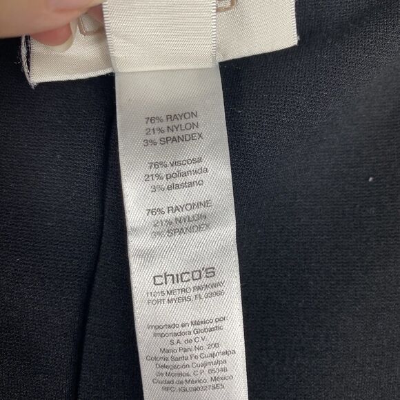 Chicos Pull On Pants Black Stretch Womens Sz 3 / XL Casual Work Travel - Picture 6 of 7